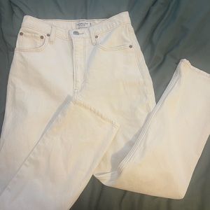 Cream straight jean